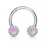 Piercing micro-circulaire 52 - Fleurs multicristaux