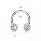 Piercing micro-circulaire 52 - Fleurs multicristaux