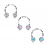 Piercing micro-circulaire 52 - Fleurs multicristaux