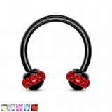 Piercing micro-circulaire 54 - Noir multistrass