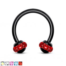 Piercing micro-circulaire 54 - Noir multistrass