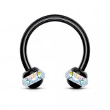 Piercing micro-circulaire 54 - Noir multistrass