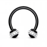 Piercing micro-circulaire 54 - Noir multistrass