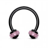 Piercing micro-circulaire 54 - Noir multistrass