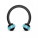 Piercing micro-circulaire 54 - Noir multistrass