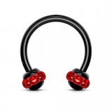 Piercing micro-circulaire 54 - Noir multistrass