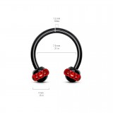 Piercing micro-circulaire 54 - Noir multistrass