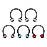 Piercing micro-circulaire 54 - Noir multistrass