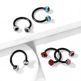 Piercing micro-circulaire 54 - Noir multistrass