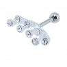 Cartilage hélix, tragus 103 - Multiples strass