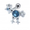 Cartilage hélix, tragus 102 - Poulet strass bleu-clair