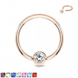 Piercing micro-bcr 93 - Gold-ip rose cristal