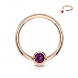 Piercing micro-bcr 93 - Gold-ip rose cristal