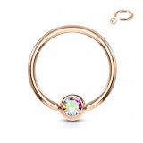 Piercing micro-bcr 93 - Gold-ip rose cristal