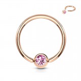 Piercing micro-bcr 93 - Gold-ip rose cristal