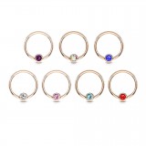 Piercing micro-bcr 93 - Gold-ip rose cristal