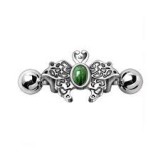 Piercing hélix 78 - Papillon gem vert