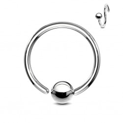 Piercing anneau 1,6mm 06 - Boule un bord attaché