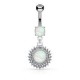 Piercing nombril cercle pendant opalite (D38)