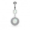 Piercing nombril cercle pendant opalite (D38)