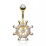 Piercing nombril plaqué-or 132 - Gouvernail