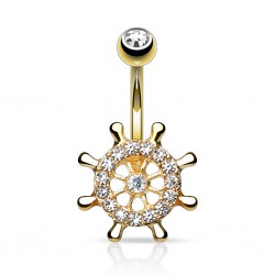Piercing nombril plaqué-or 132 - Gouvernail