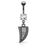 Piercing nombril noir 13 - Triangle strass