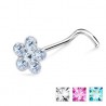 Piercing nez screw 0.5mm 11 - Fleur six strass