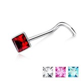 Piercing nez screw 0.5mm 16 - Carré strass