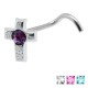 Piercing nez screw 0.5mm 17 - Croix strass