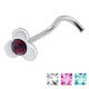 Piercing nez screw 0.5mm 19 - Trêfle strass
