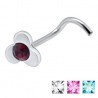 Piercing nez screw 0.5mm 19 - Trêfle strass