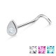 Piercing nez screw 0.5mm 20 - Larme strass