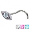Piercing nez screw 0.5mm 21 - Oeil strass