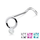 Piercing nez screw 0.5mm 22 - Esclave et strass transparent