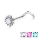 Piercing nez screw 0.5mm 51 - Fleur strass E