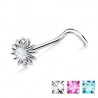 Piercing nez screw 0.5mm 51 - Fleur strass E