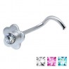 Piercing nez screw 0.5mm 50 - Fleur strass D