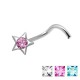 Piercing nez screw 0.5mm 49 - étoile plate strass