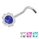 Piercing nez screw 0.5mm 48 - Fleur strass C