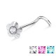 Piercing nez screw 0.5mm 47 - Fleur strass B