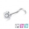 Piercing nez screw 0.5mm 47 - Fleur strass B