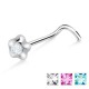 Piercing nez screw 0.5mm 46 - Fleur strass A