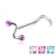 Piercing nez screw 0.5mm 35 - Serpentin strass