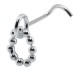 Piercing nez screw 0.5mm 30 - Cercle perle et croix