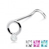 Piercing nez screw 0.5mm 32 - Cercle avec strass