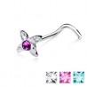 Piercing nez screw 0.5mm 37 - Belle fleur strass