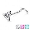 Piercing nez screw 0.5mm 38 - Fleur trois pétales