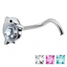 Piercing nez screw 0.5mm 39 - Dauphin strass
