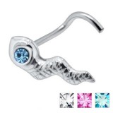 Piercing nez screw 0.5mm 40 - Serpent strass